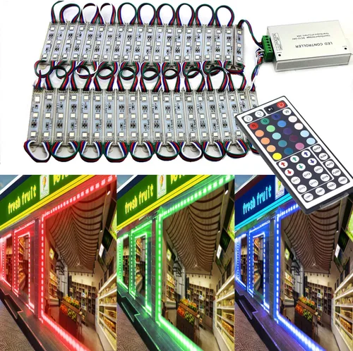 EAGWELL Luz de tienda de 20 pies RGB luces delanteras de tienda 40 piezas módulo de luces LED, 2 juegos 5050 SMD 120 LED módulo de luz de ventana