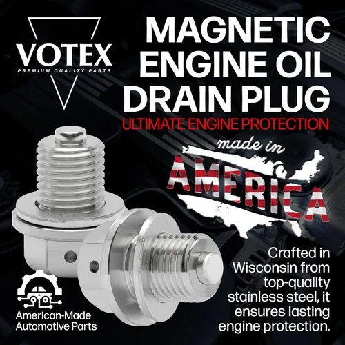 Vista 2 de Votex - Hecho en EE. UU. - Tapón magnético de drenaje de aceite de motor M14x1.5MM con imán de neodimio de alta temperatura, acero inoxidable