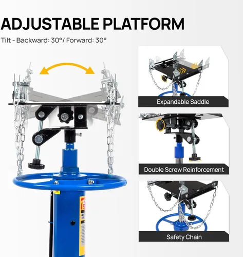 Vista 5 de TUFFIOM Gato de transmisión, 1100 lbs 1/2Ton hidráulico de 2 etapas de elevación alta vertical telescópica, rango de elevación de 34" a 68