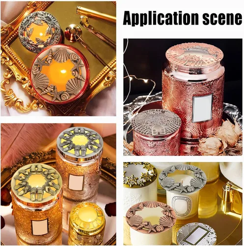 Vista 7 de GORGECRAFT Candle Toppers - Cubierta perfumada para velas, tapas de frascos, fundas para regalos, diseño de casa antigua de flores, accesorios