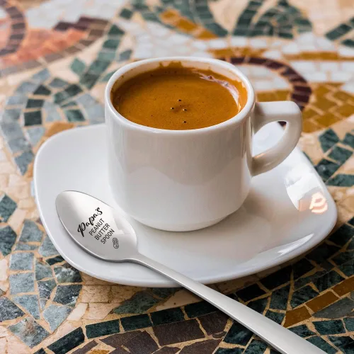 Vista 3 de Papa's - Cuchara de mantequilla de maní, regalo de acero inoxidable para papá, día del padre y más