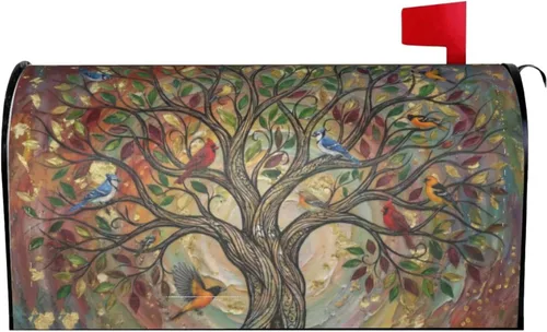 Vista 8 de Beautiful Red Rose Waterproof Mail Cover Magnetic Mailbox Wraps Post Letter Box Cover for Garden Home Decor 21x18 in