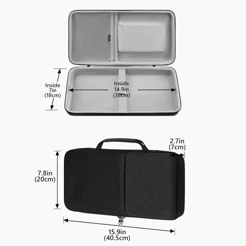 Vista 5 de GEEKRIA TKL - Funda rígida para teclado, compatible con 8BitDo Retro 87, RK Royal KLUDGE M87, Keychron V3 Max TKL, bolsa de transporte de viaje