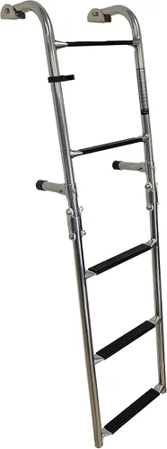 Vista 5 de classAcustoms 77090402 Escalera plegable para barco de 5 escalones Acero inoxidable Escalera para barco de esquí Escalera para pontón 2 +