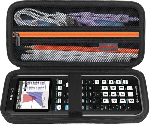 Elonbo Funda de transporte para calculadora gráfica a color Texas Instruments TI-84 Plus CE/TI-84 Plus/TI-83 Plus/TI-83 Plus CE, bolsillo de malla
