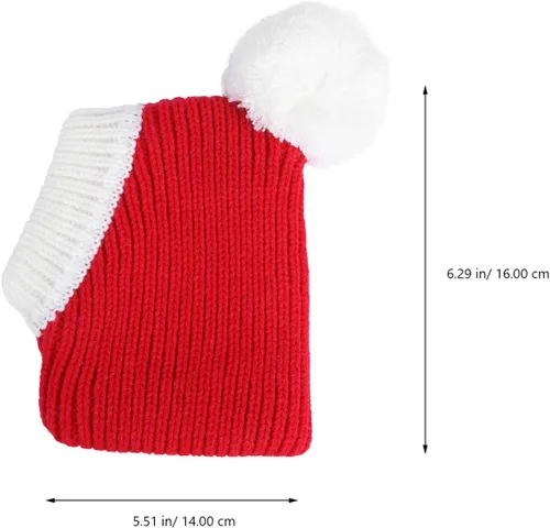 Vista 23 de POPETPOP Sombrero de Navidad para perro, acogedor gorro de invierno cálido de ganchillo para perro, sombrero grueso para cachorros, gorro pequeño