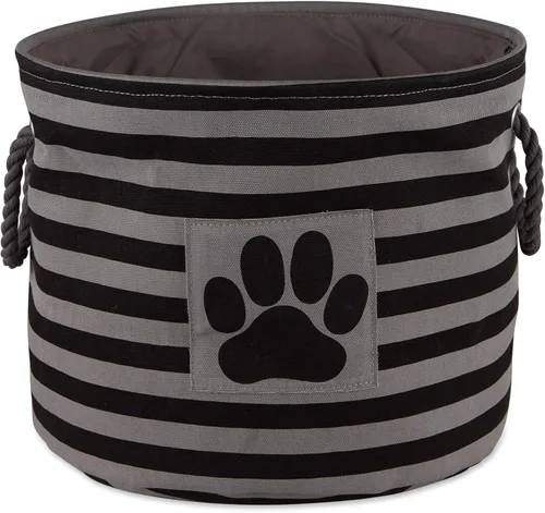 Vista 10 de Bone Dry - Cesta de almacenamiento para mascotas, diseño de parche de pata rayado, aguamarina, rectángulo pequeño