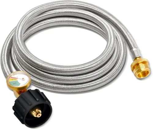 Vista 13 de ABYDA Manguera adaptadora de propano de 3 pies, manguera de tanque de propano de 1 libra a 20 libras con QCC1/tipo 1 para tanques de 5-40 libras