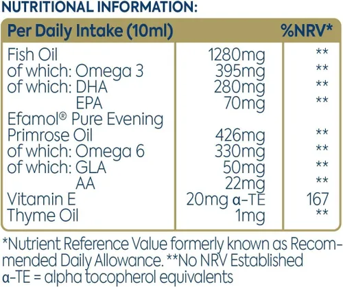 Vista 6 de Efalex Omega 3 +6 Suplemento alimenticio Líquido con sabor a limón y lima 150mls
