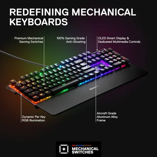 Vista 3 de SteelSeries Teclados mecánicos Apex 7 TKL, teclado mecánico
