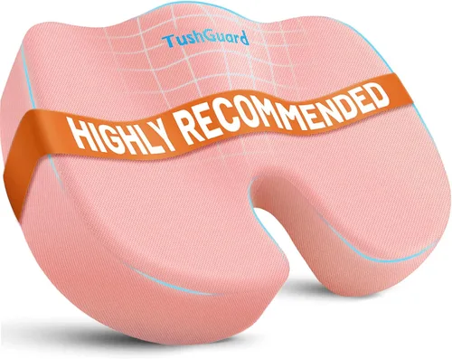 Vista 15 de TushGuard - Cojín de asiento para silla de oficina de espuma viscoelástica antideslizante con respaldo, almohada de alivio para silla de oficina