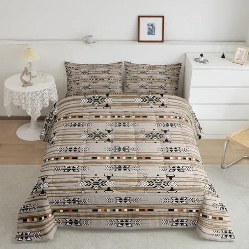Vista 18 de Juego de ropa de cama con relleno de edredón con diseño de caballo y atrapasueños para niños, adolescentes y hombres, juego de edredón con estampado