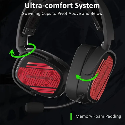 Vista 4 de SENZER X100 Auriculares inalámbricos para juegos para PS5 PS4 PC Switch Bluetooth Gaming Auriculares con micrófono - Sonido superior en el juego