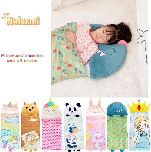 Vista 8 de Saco de dormir de dinosaurio para niños, bolsas de animales, saco de dormir, cómodo, acogedor, compacto, para todas las estaciones, saco de dormir