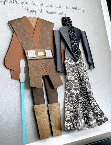 Personalized Star Wars Wedding Gift, Paper First Anniversary Gift, Star Wars Valentine's Day Gift, Star Wars Bride & Groom Frame Star Wars Custom