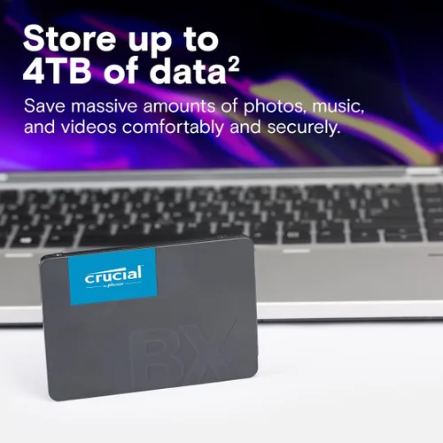 Vista 5 de Crucial BX500 2TB 3D NAND SATA SSD interno de 2.5 pulgadas, hasta 540MB/s - CT2000BX500SSD1, unidad de estado sólido