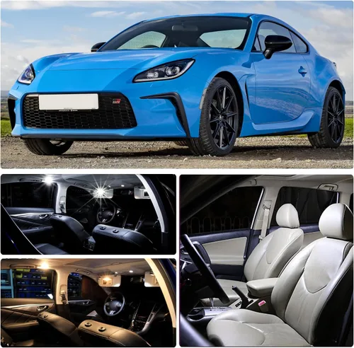 Kit de 7 luces LED blancas interiores para Toyota GR86 Subaru BRZ 2022 2023 - Super brillante 6000K LED mapa cúpula puerta freno trasero luces de