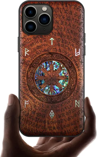 Vista 13 de Carveit Funda protectora de madera de diseñador para iPhone 11 Pro (grabado de madera e incrustaciones de carcasa) compatible con 11 Pro