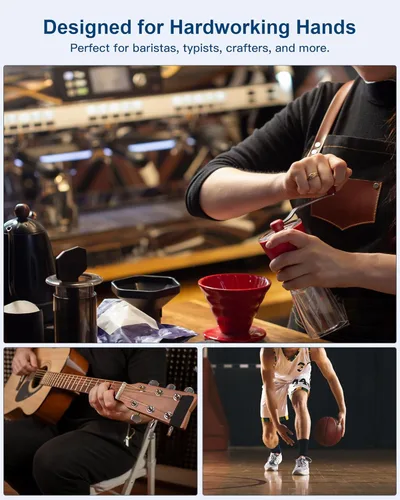 Vista 7 de Masajeador de manos con calor y compresión - Masaje de aire de mano y muñeca completa con rodillo de palma - 6 modos e intensidades - Comodidad