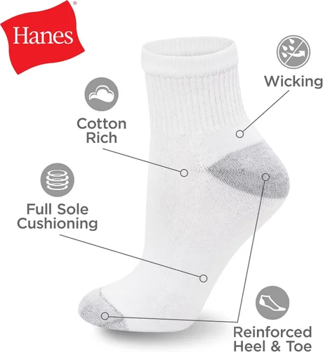 Vista 3 de Hanes Women's Value, Ankle Soft Moisture-Wicking Socks, Available in 10 and 14-Packs