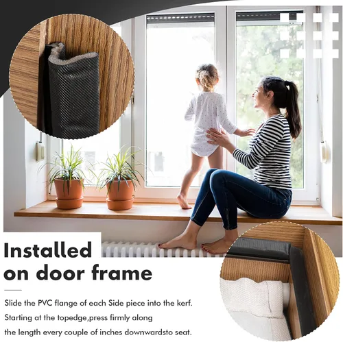 Vista 6 de BBTO Burlete para puertas y ventanas Burlete exterior en forma de V para puerta de garaje con espuma de bloqueo de espacio con ranura de sierra