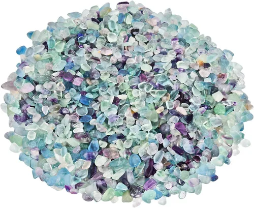 Vista 7 de SUNYIK Piedras de cuarzo de aventurina verde astilladas, piezas de cristal trituradas de forma irregular 1 libra (alrededor de 460 gramos)