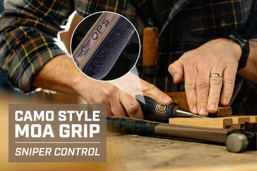 Vista 4 de Spec Ops Tools - Juego de cinceles de madera con cuchillas de acero de alto carbono, agarre absorbente de golpes, 4 piezas, 3% donado a veteranos