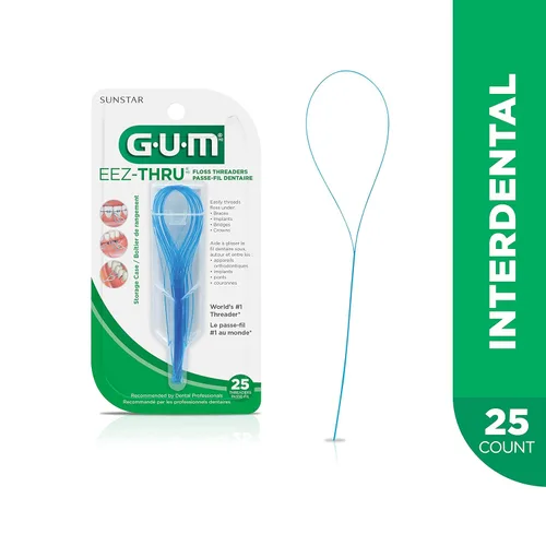 Vista 2 de GUM EEZ-Thru Floss Threaders, Dental Flossers for Braces, Bridges, & Implants