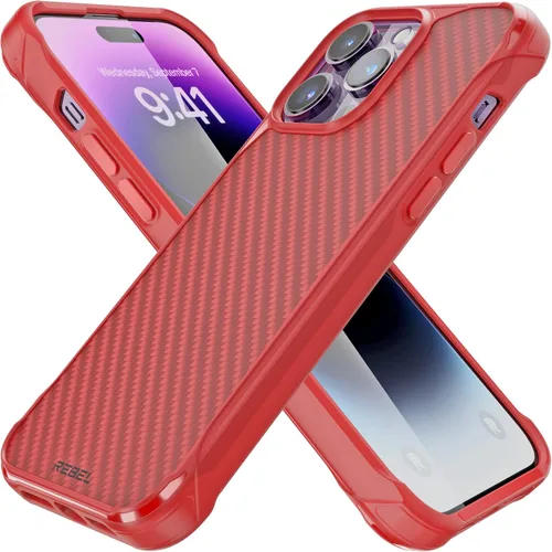 Vista 14 de REBEL Funda para iPhone 14 Plus [Serie de fibra de aramida Gen-4] Fuerte compatible con MagSafe, esquinas protectoras a prueba de golpes, botones