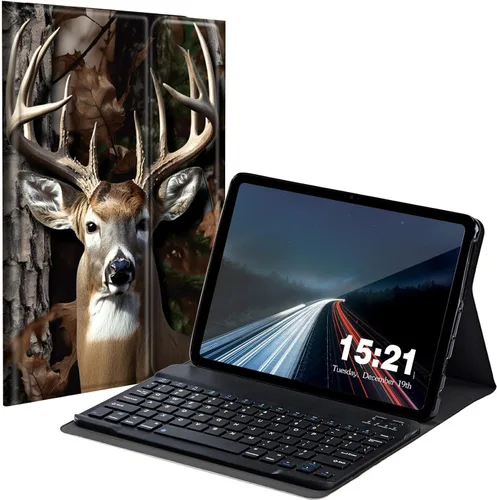 Vista 23 de Funda de teclado para Samsung Galaxy Tab S6 Lite 2022/2020, Galaxy Tab S6 Lite SM-P610/P613/P615/P619 con teclado Bluetooth inalámbrico desmontable