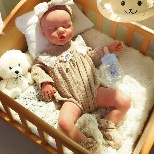 Vista 14 de Muñecas de Bebé de Silicona Completa, 16.65 pulgadas Muñeca de Bebé Recién Nacido de Silicona Realista, Sin Vinilo 1:1 Muñecas Reborn Durmientes que