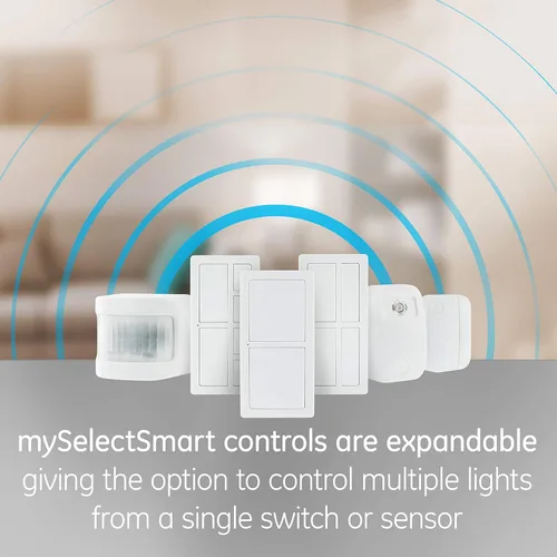 Vista 7 de MySelectSmart Remote GE Wireless Control Switch, On/Off, 1 Outlet, 150 ft. Range from Plug-in Receiver, Ideal for Lamps & Indoor Lighting, No Wiring