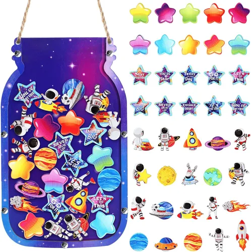 Vista 8 de Treela Tabla de recompensas de dulces para niños pequeños, tarro de masón, entrenamiento para niños pequeños, tabla de comportamiento positivo