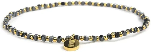 Morchic Tobillera de hematita para mujer, cadena de pie hecha a mano, joyería elástica para chakras de playa