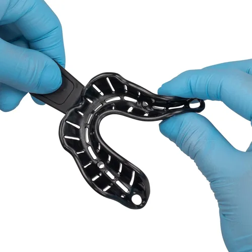 Vista 5 de Bandejas desechables de impresión edéntula, pequeñas más bajas, paquete de 12