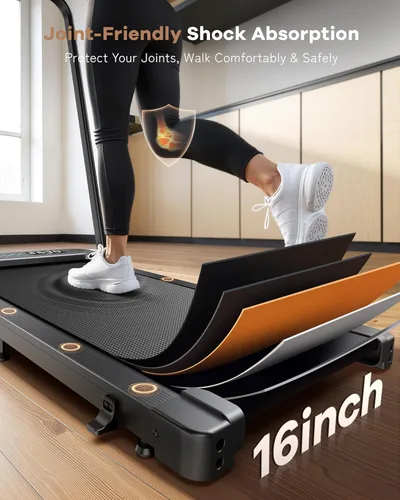 Vista 7 de WELLFIT Incline Walking Pads with Handle Bar for Home Office Apartment, Small Under Desk Treadmills with Hiking Climbing Mode for Efficient