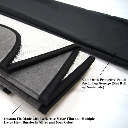 Vista 7 de SS-270 - Parasol para parabrisas delantero de automóvil compatible con Nissan Leaf ZE0 2010-2017 Protector solar estilo acordeón de ajuste