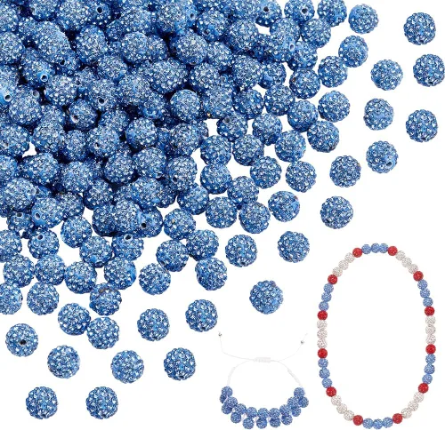 Vista 10 de PH PandaHall - 240 piezas de cuentas de strass en 24 colores, cuentas de cristal de 10 mm, cuentas de bola de discoteca con strass, cuentas