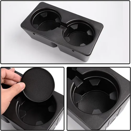 Vista 3 de PIT66 Dual Cup Holder Inserts 2pcs Compatible with Chevy Silverado Avalanche Suburban Sierra Yukon Escalade 2007 2008 2009 2010 2011 2012 2013 2014