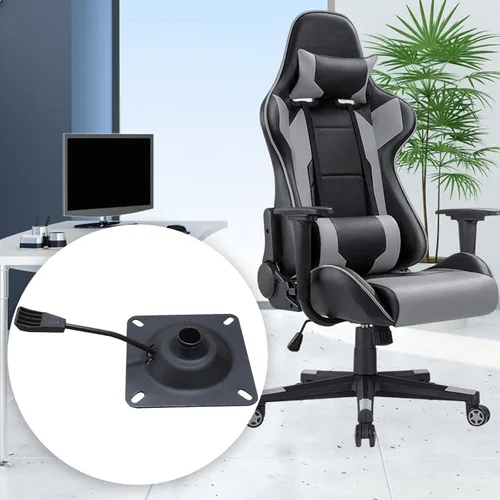 Vista 3 de Silla de oficina giratoria con mecanismo de asiento de control de inclinación, silla de barbero, placa giratoria para ejecutivo, escritorio, sala