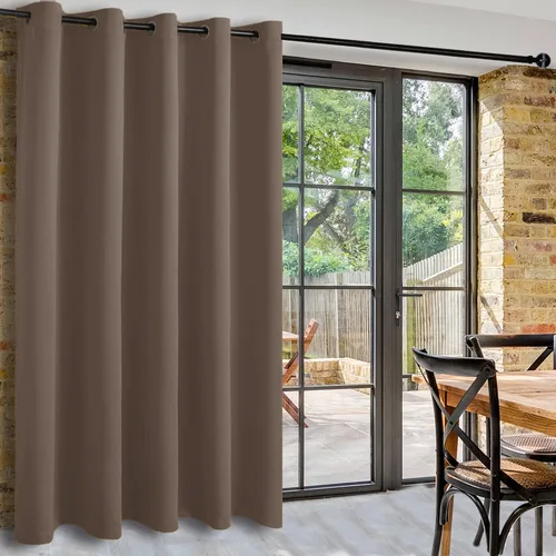 Vista 124 de DWCN Cortina divisora de habitación para total privacidad con bloqueo de luz - Cortinas térmicas para puerta de patio, sala de estar, división