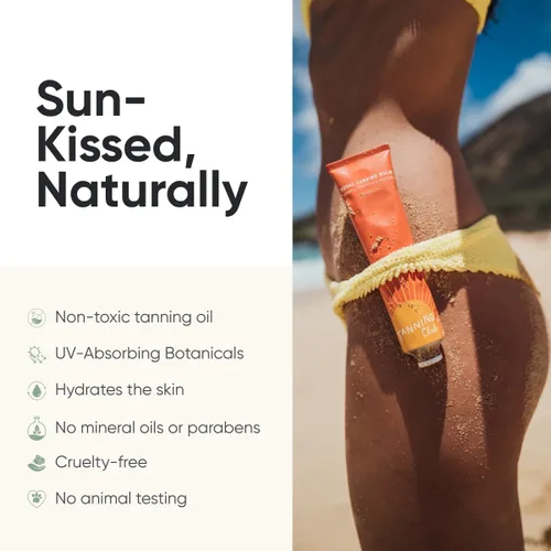 Vista 3 de Tanning Club - Royal Tanning Balm - Gel Hidratante con Aceite de Jojoba y Coco - Protector Solar Botánico Exterior - 3.4 fl oz