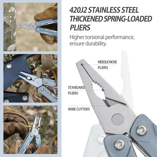 Vista 6 de NexTool Mini Sailor S11 Llavero multiherramienta, alicates EDC compactos 11 en 1 con cuchillo de bolsillo, tijeras y destornilladores