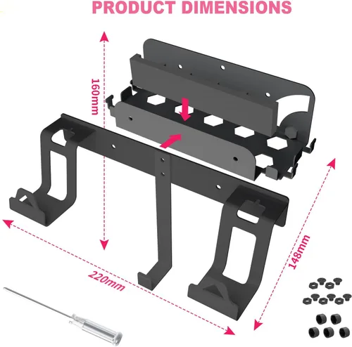 Vista 7 de JDDWIN Kit de soportes compatible con Nintendo SwitchSwitch OLED montaje en pared, interruptor de metalinterruptor OLED soporte vertical para colgar