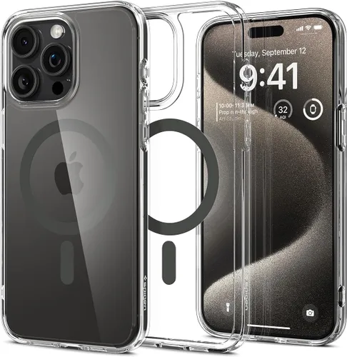 Vista 79 de Spigen Ultra Hybrid Mag - [tecnología anti-amarillamiento] compatible con MagSafe diseñado para iPhone 13 Pro Max Case (2021), blanco