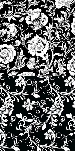 Vista 5 de 18" x 22" Fat Quarters Quilting Cotton Fabric Bundles for Sewing, 10 PCS Black&White Floral