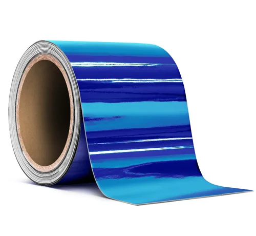 VViViD Rollo de cinta adhesiva de vinilo cromado de liberación de aire azul (3 pulgadas x 20 pies)
