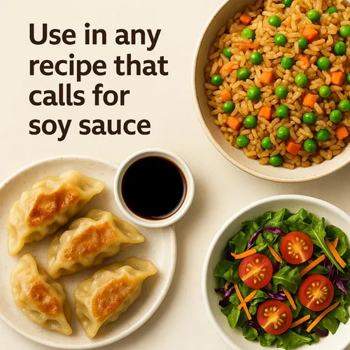 Vista 19 de SEMPIO Salsa sin soya: alternativa a la salsa de soja multiusos, condimento multiusos hecho con guisantes y proteína de guisantes en lugar de soja