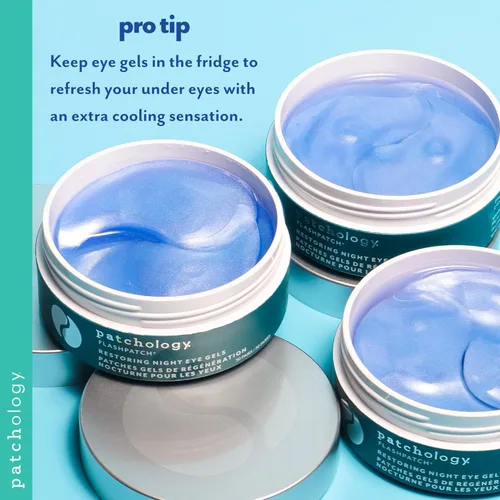 Vista 9 de Patchology FlashPatch - Geles para restauración de ojos nocturnos para círculos oscuros, líneas finas, con retinol, péptidos, arnica, squalane, 5