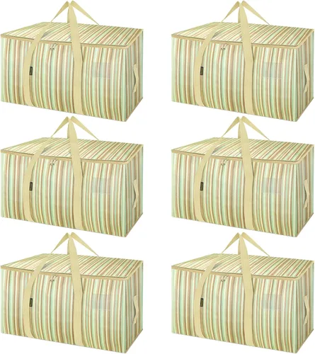 Vista 32 de BALEINE Paquete de 8 bolsas de mudanza de gran tamaño con asas reforzadas, bolsa de almacenamiento resistente para ropa, suministros de mudanza
